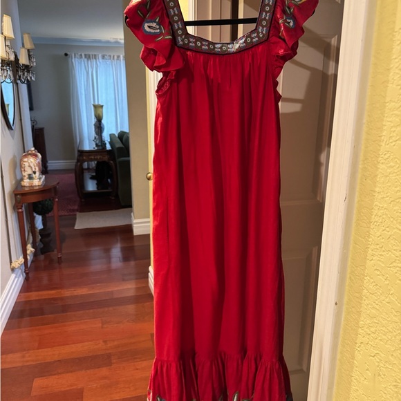 FARM Rio Red Ruffled Tiered Maxi Sundress - Picture 8 of 9